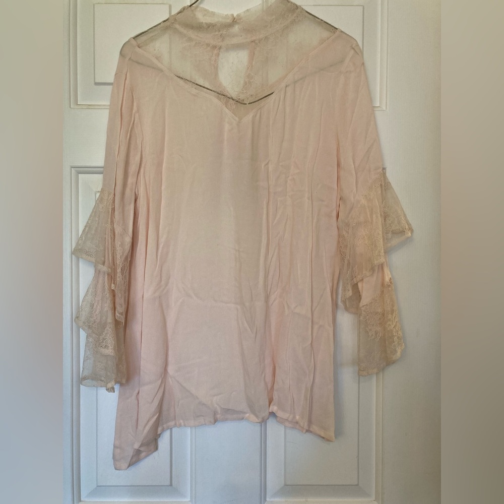 Young contemporary apparel, size small, color blush, lace detail sleeves
